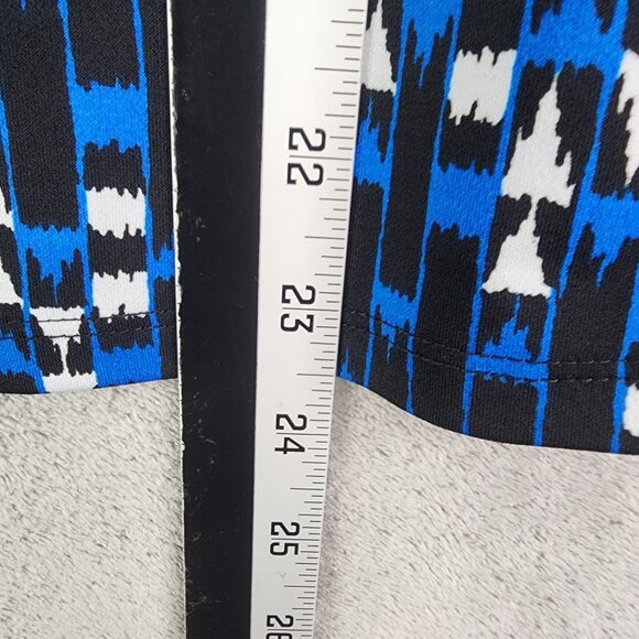 Women's Chaus New York Geometric Print Top Blouse Round Neck Cold Sleeve Tie M - Picture 9 of 10